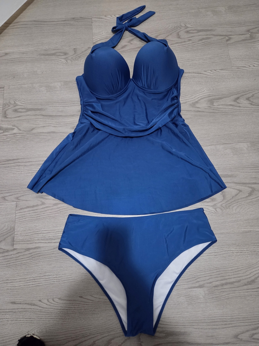 SHEIN Royal Blue Halter Tankini Two-Piece Swim Set
